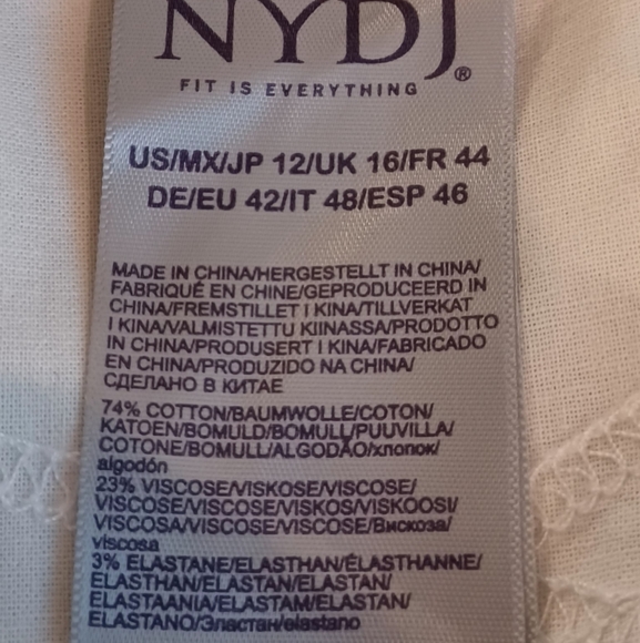 NYDJ Ami Skinny Light Snake Print Soft Jeans Pants Tummy Tuck SZ 12 - Picture 6 of 10